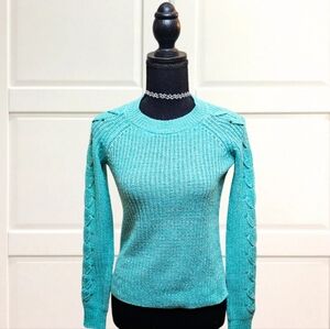 Aqua Crew Neck Sweater SO Heritage XXS Winter Fall Spring